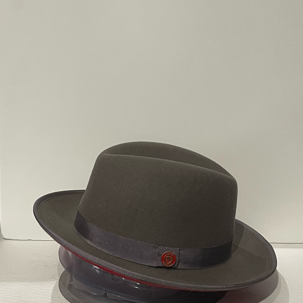 Bruno capelo hat brim gray/red wool godfather headwear - Picture 2 of 4